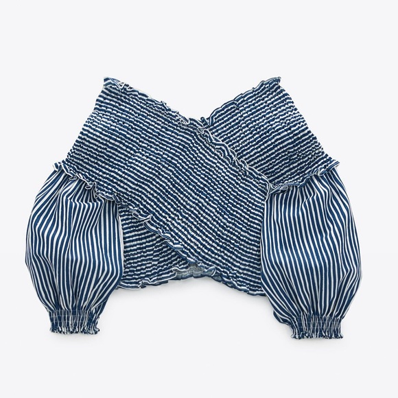 Zara Smocked Crop Top - Picture 2 of 4